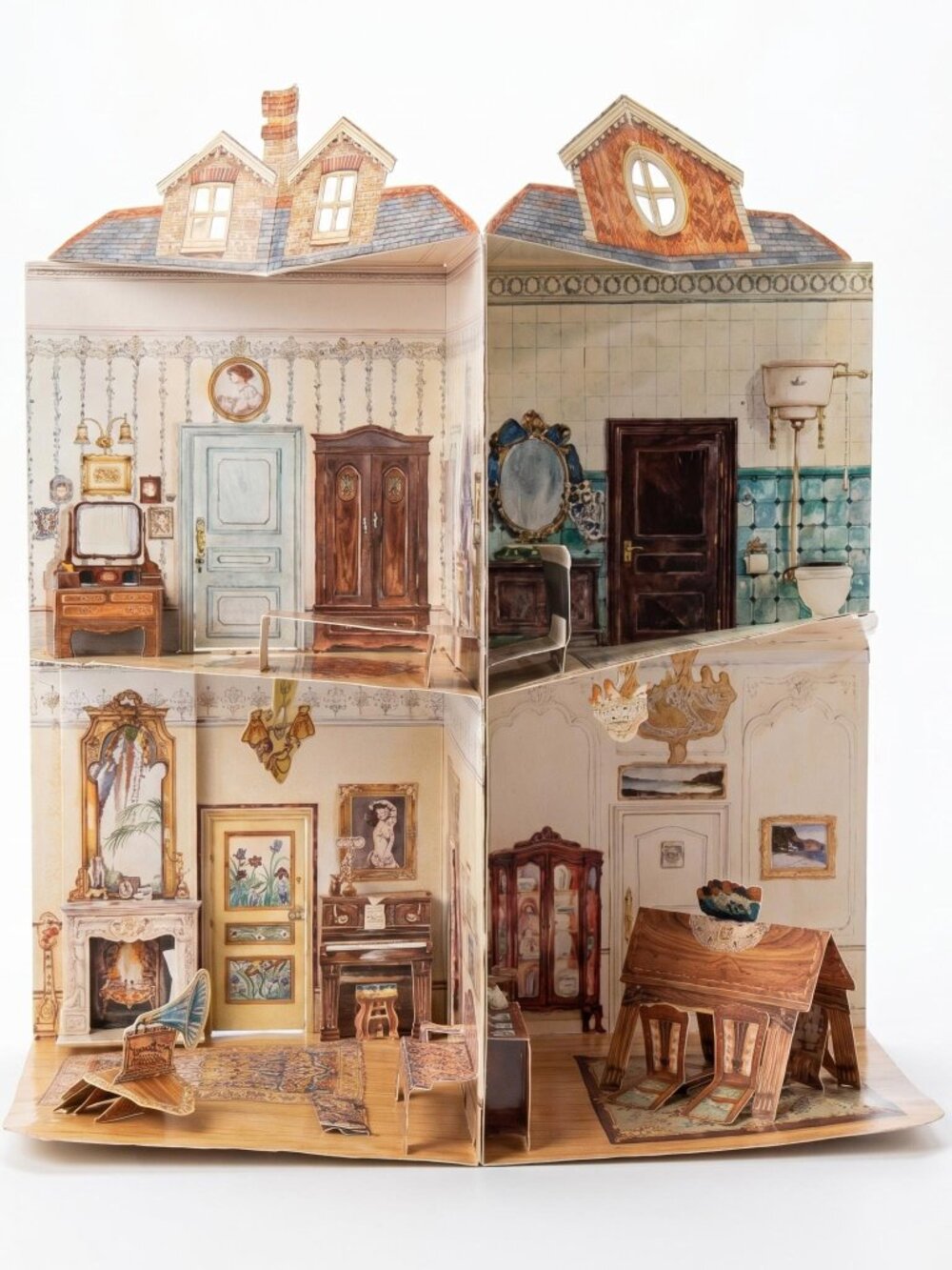 Vintage 1995 Edwardian Doll House 3D Pop Up Carousel Book Paper Dollhouse